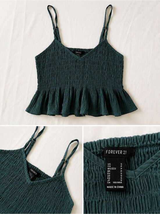 Forever 21 Tops - Smocked Peplum Cami Top | Size Small